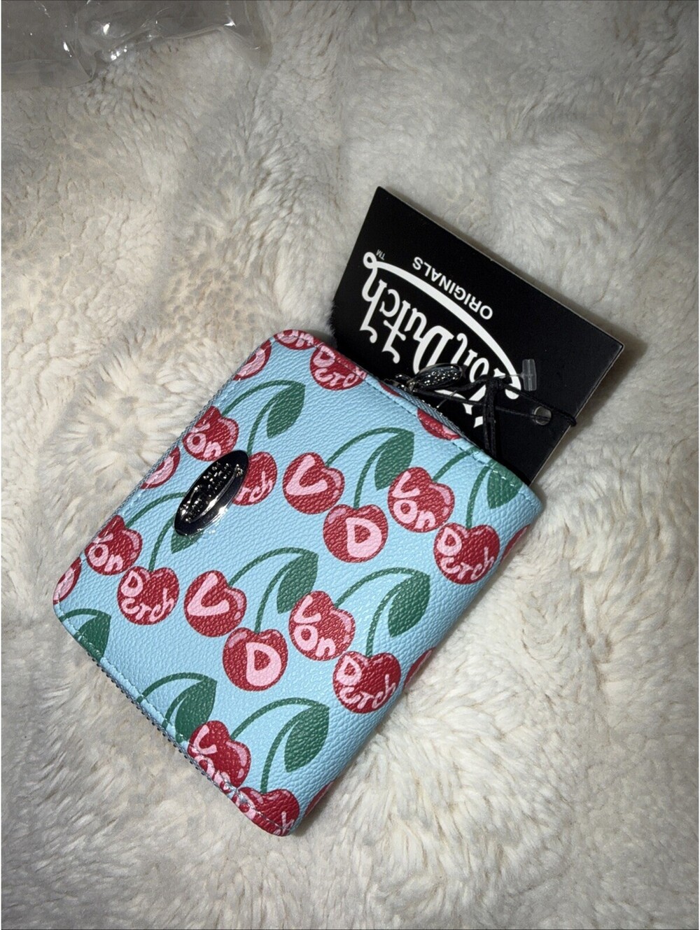 NWT Von Dutch Blue Cherry Zip Up Wallet